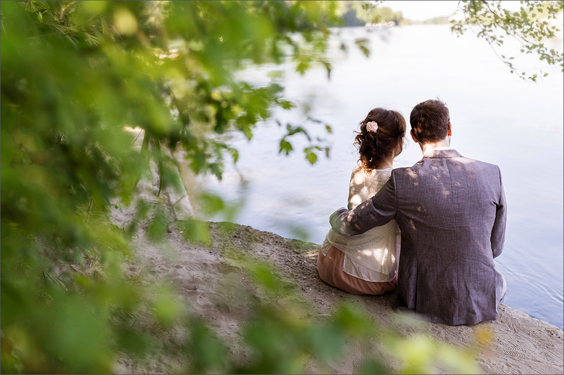 Brautpaar Fotoshooting auf dem Inseli in Rheinfelden