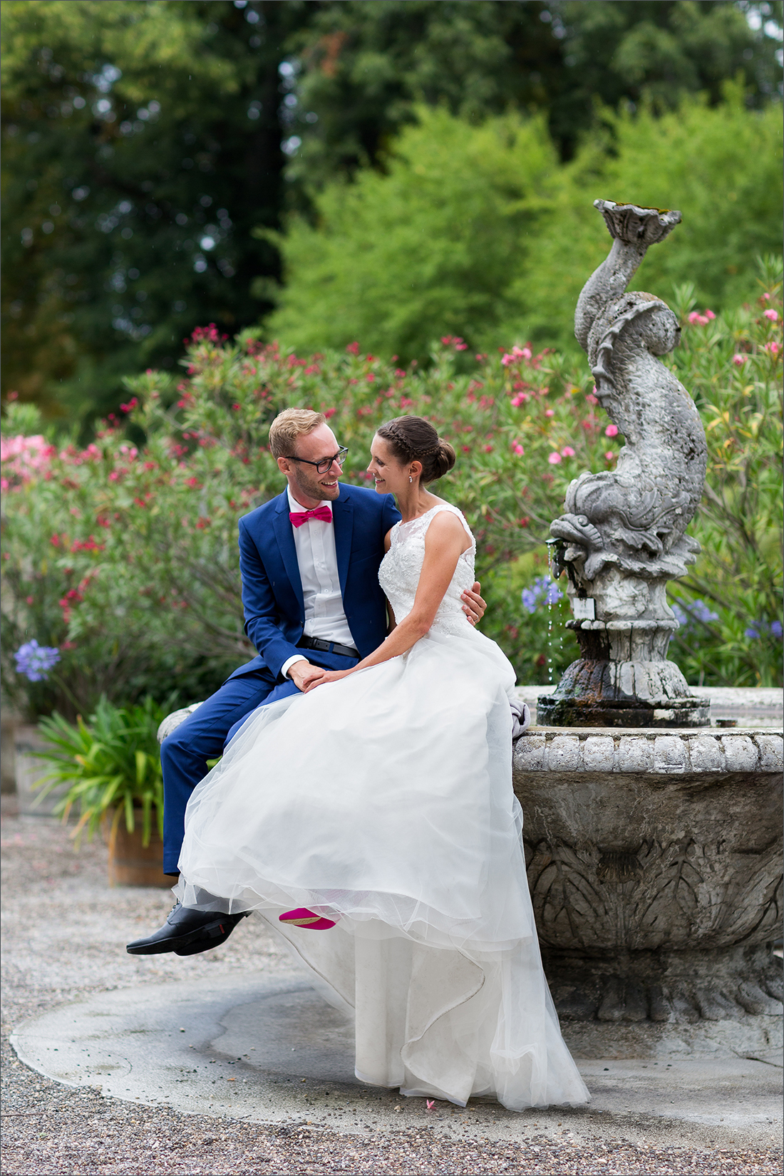 Hochzeitsfotografin Basel - Brautpaar Merian Gärten
